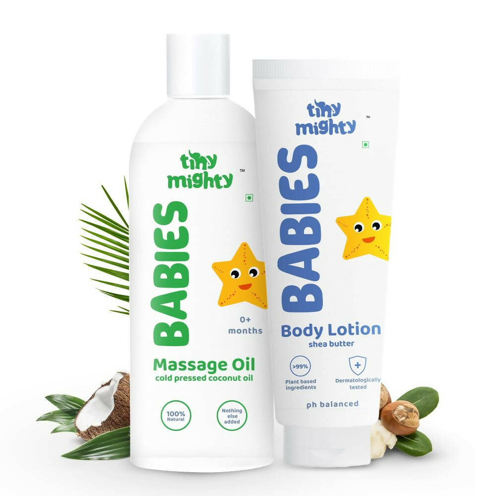 Tiny Mighty Baby Body Lotion And Massage Oil Combo, Australia, Canada 