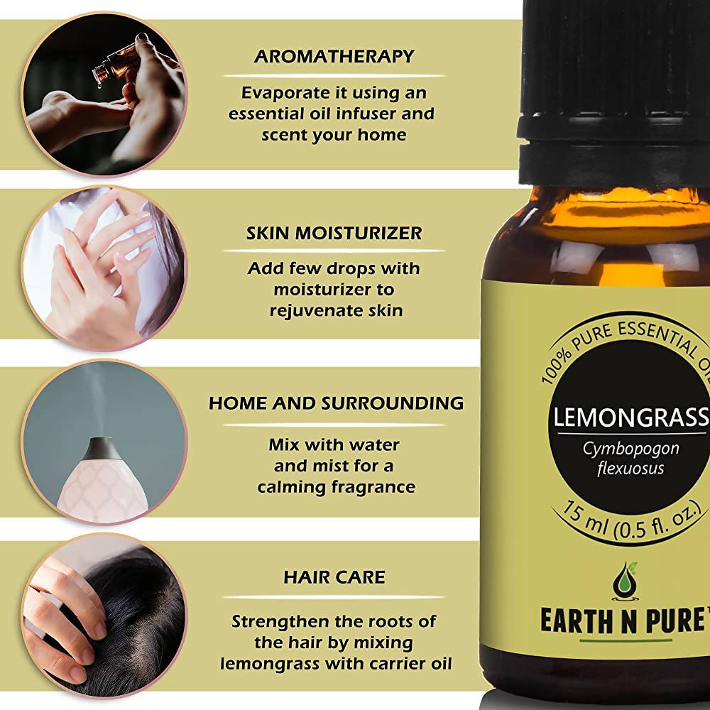 Earth N Pure Essential Oils (Rosemary, Eucalyptus, Tea Tree, Lemongrass, Peppermint & Lavender) - Drmedicart