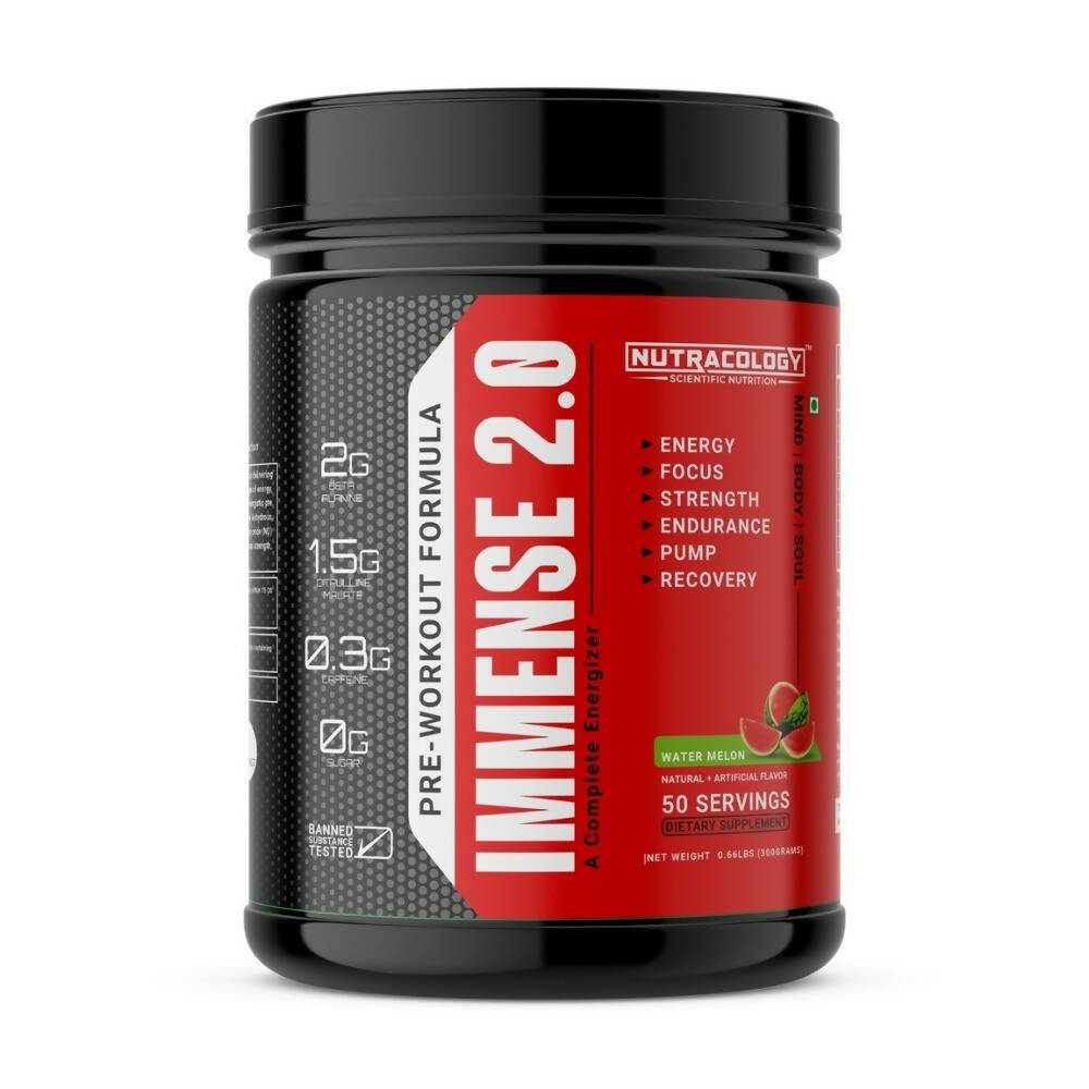 Nutracology Immense 2.0 Pre-Workout For Performance Strength & Energy Boost TrueCure