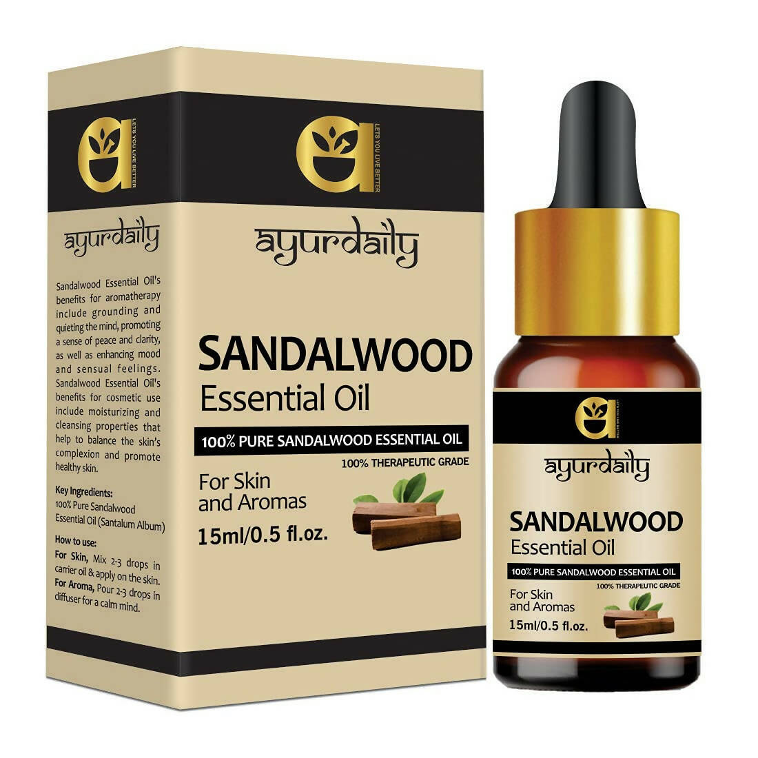 Ayurdaily Pure Sandalwood Essential Oil   