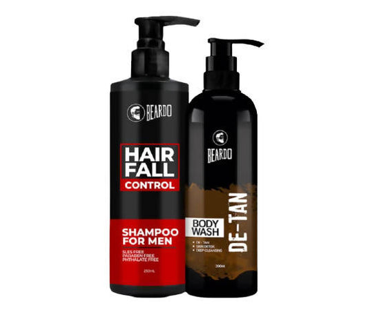 Beardo Hair Fall Control Shampoo & De-Tan Bodywash Combo 