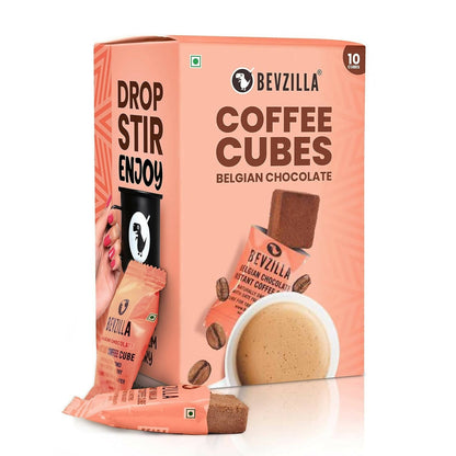 Bevzilla Instant Coffee Cubes Pack with Organic Date Palm Jaggery Belgian Chocolate TrueCure