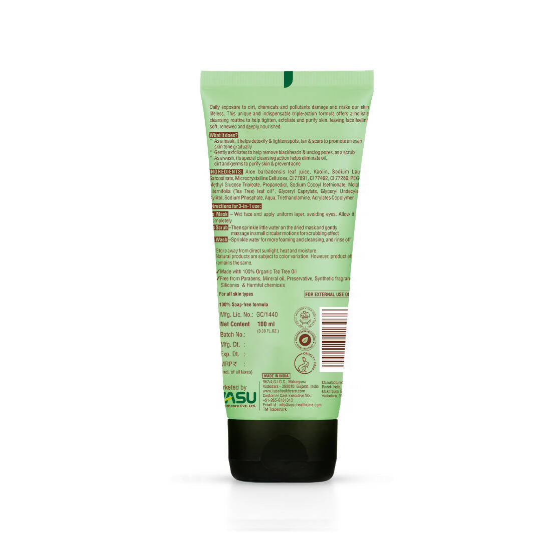 Vasu Healthcare Botanicals Tea Tree 3 in 1 Face Mask-Scrub-Wash