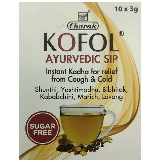 Charak Pharma Kofol Ayurvedic Sip Instant Kadha Sachet Sugar-Free  