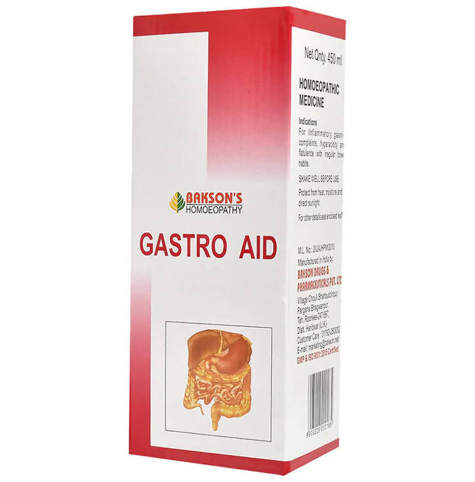 Bakson's Homeopathy Gastro Aid Syrup Sugar Free 