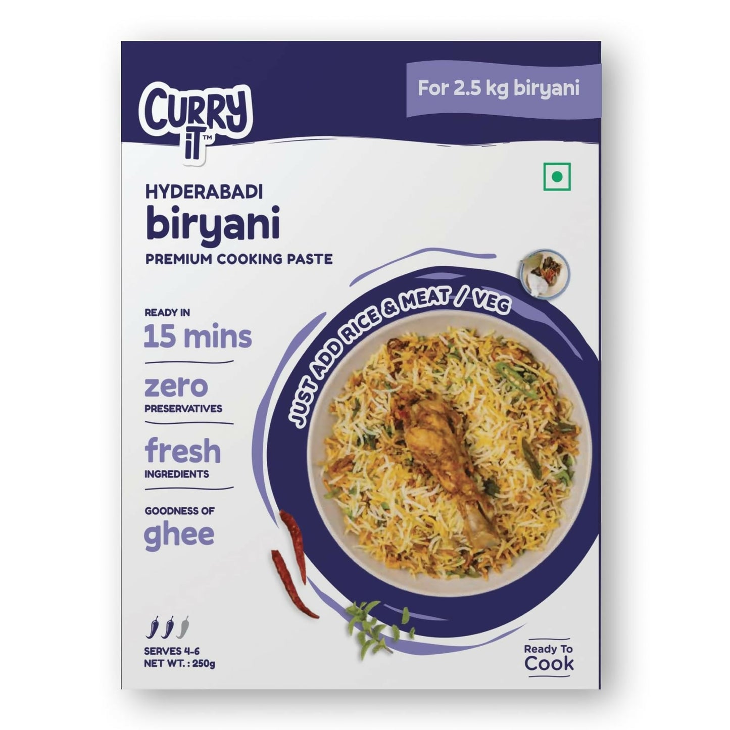 CURRYiT Instant Hyderabadi Biryani Premium Cooking Paste