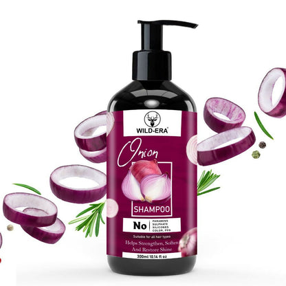 Wildera Onion Oil Shampoo with Red Onion Seed Oil Extract, Black Seed Oil & Pro-Vitamin B5   