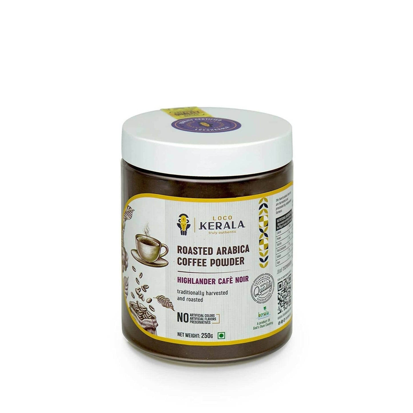 LocoKerala Highlander Caf Noir Arabica Coffee Powder