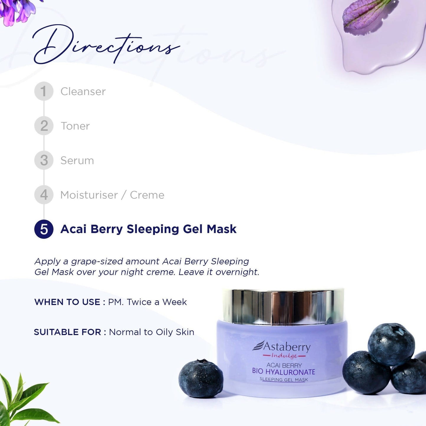 Astaberry Indulge Acai Berry Bio Hyaluronate Sleeping Gel Mask