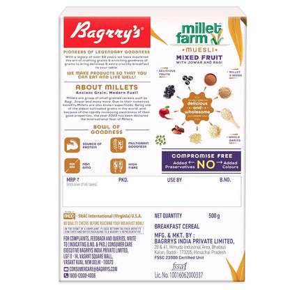 Bagrry's Millet Farm Mixed Fruit Muesli with Jowar and Ragi