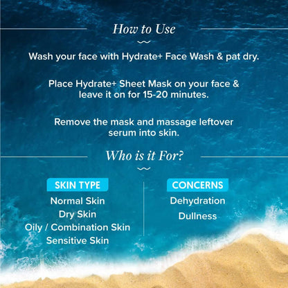 Aqualogica Hydrate+ Sheet Mask with Coconut water & Hyaluronic Acid