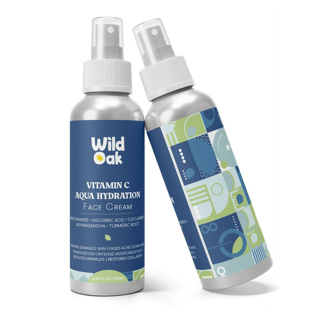 Wild Oak Vitamin C Aqua Hydration Cream with Niacinamide, Cucumber, Turmeric & Ashwagandha   