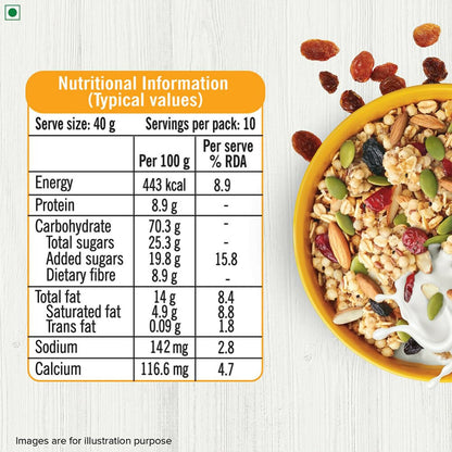 Tata Soulfull Millet Granola (Honey, Fruits, Nuts & Seeds)