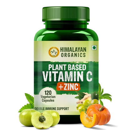 Himalayan Organics Plant Based Vitamin C + Zinc Double Immune Support Vegetarian Capsules