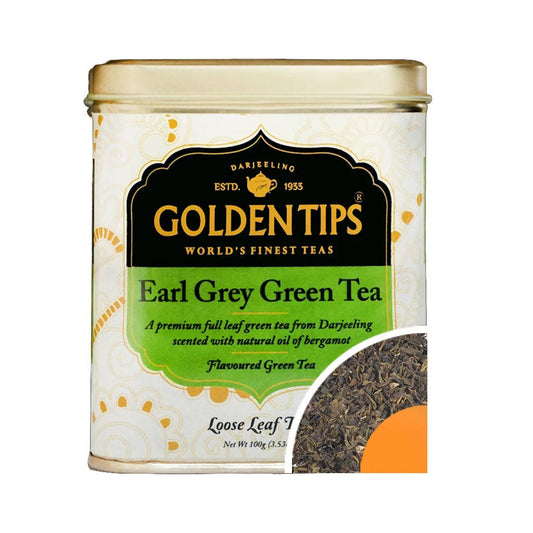 Golden Tips Earl Grey Green Tea Tin Can TrueCure