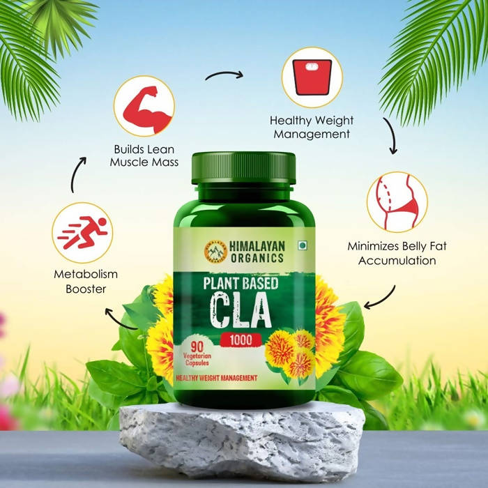 Himalayan Organics Plant Based CLA 1000 Healthy Weight Management Vegetarian Capsules