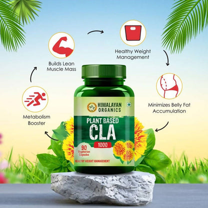 Himalayan Organics Plant Based CLA 1000 Healthy Weight Management Vegetarian Capsules