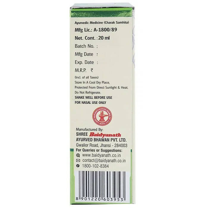 Baidyanath Jhansi Anu Taila Ayurvedic Nasal Drops