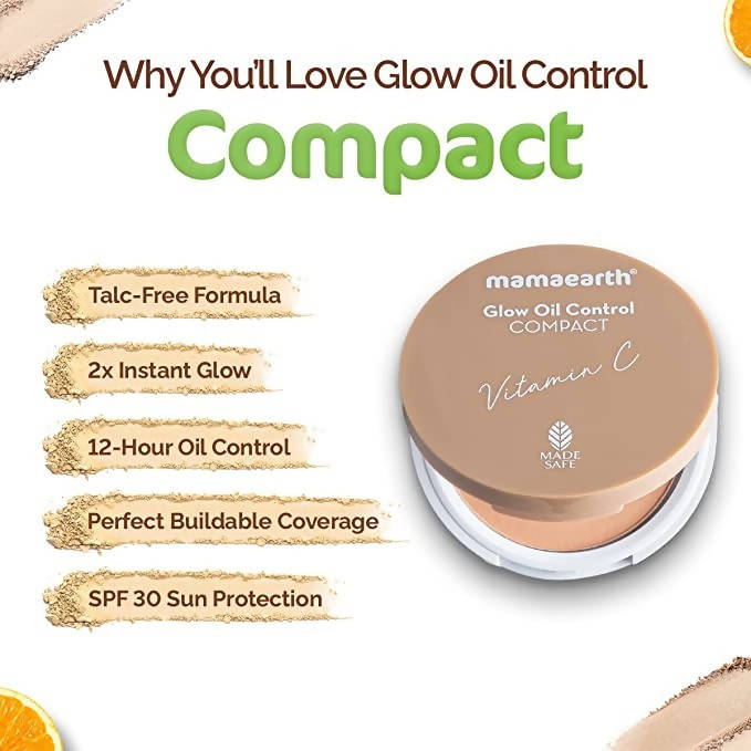 Mamaearth Glow Oil Control Compact With SPF 30 (Ivory Glow)