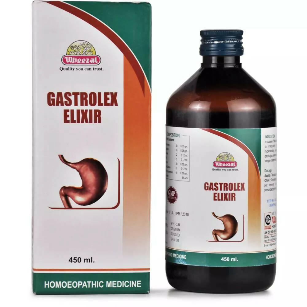 Wheezal Homeopathy Gastrolex Elixir Syrup TrueCure