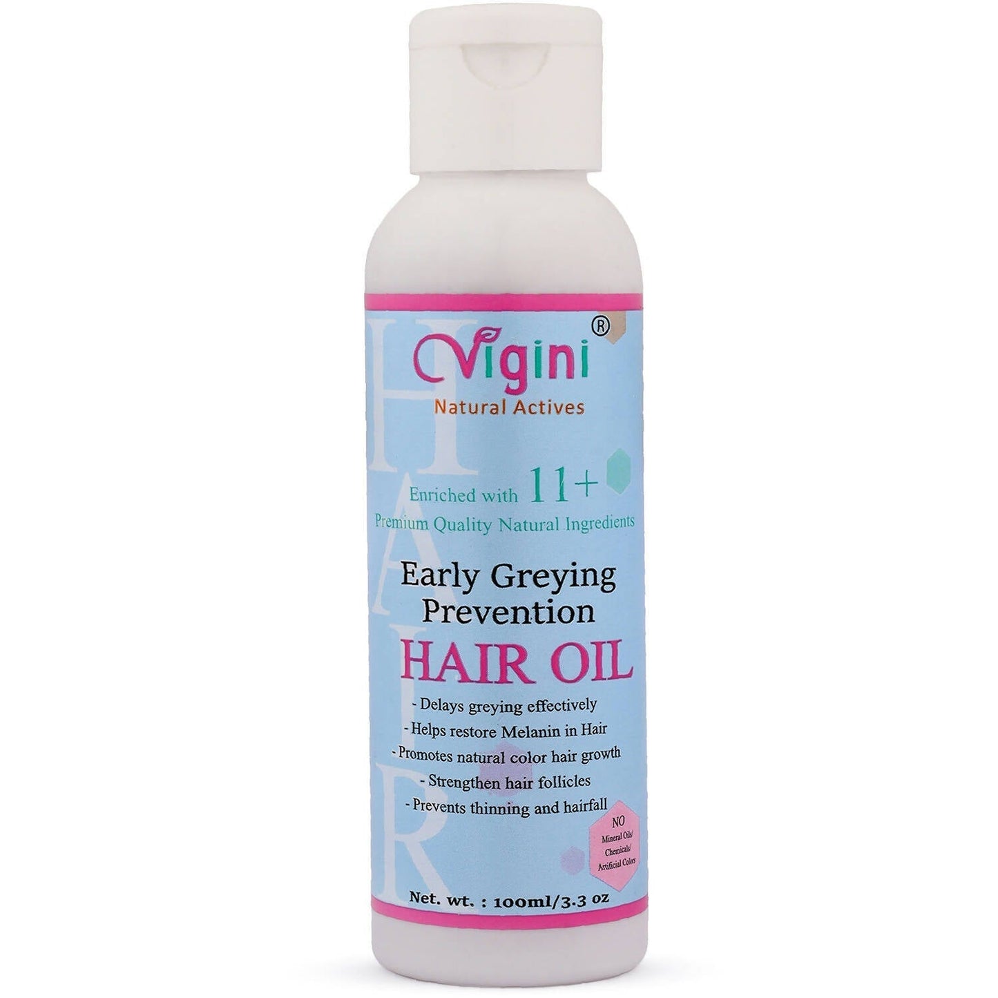 Vigini Early Anti Greying Hair Care Oil with Amla, Onion Seed Oil, Flaxseed Oil TrueCureN