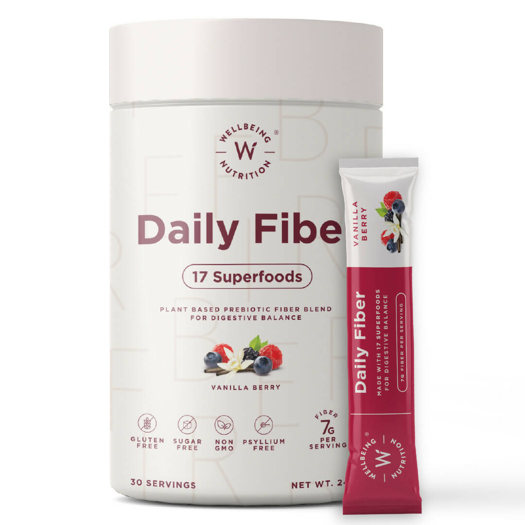 Wellbeing Nutrition Daily Fiber Powder-Vanilla Berry Flavor TrueCure