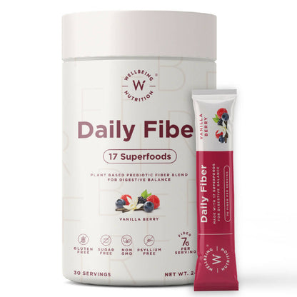 Wellbeing Nutrition Daily Fiber Powder-Vanilla Berry Flavor TrueCure