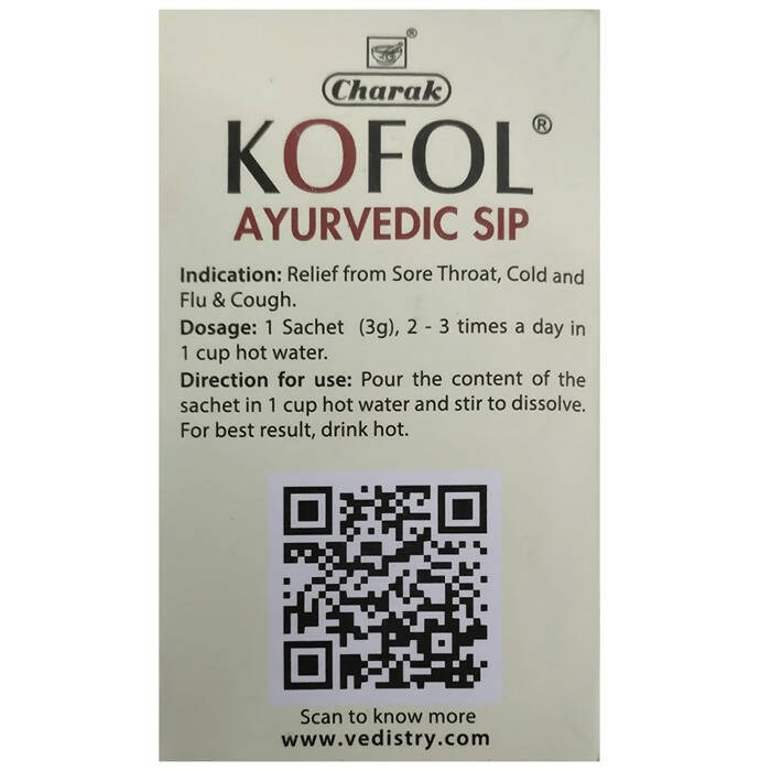 Charak Pharma Kofol Ayurvedic Sip Instant Kadha Sachet Sugar-Free