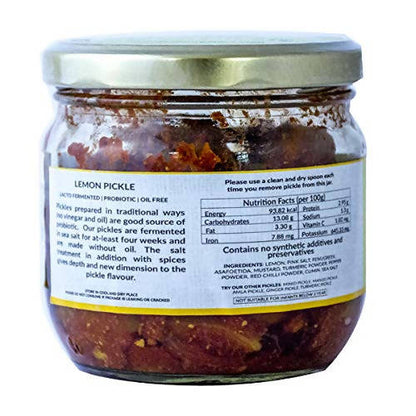 Dhatu Organics & Naturals Hand Made Lemon Pickle