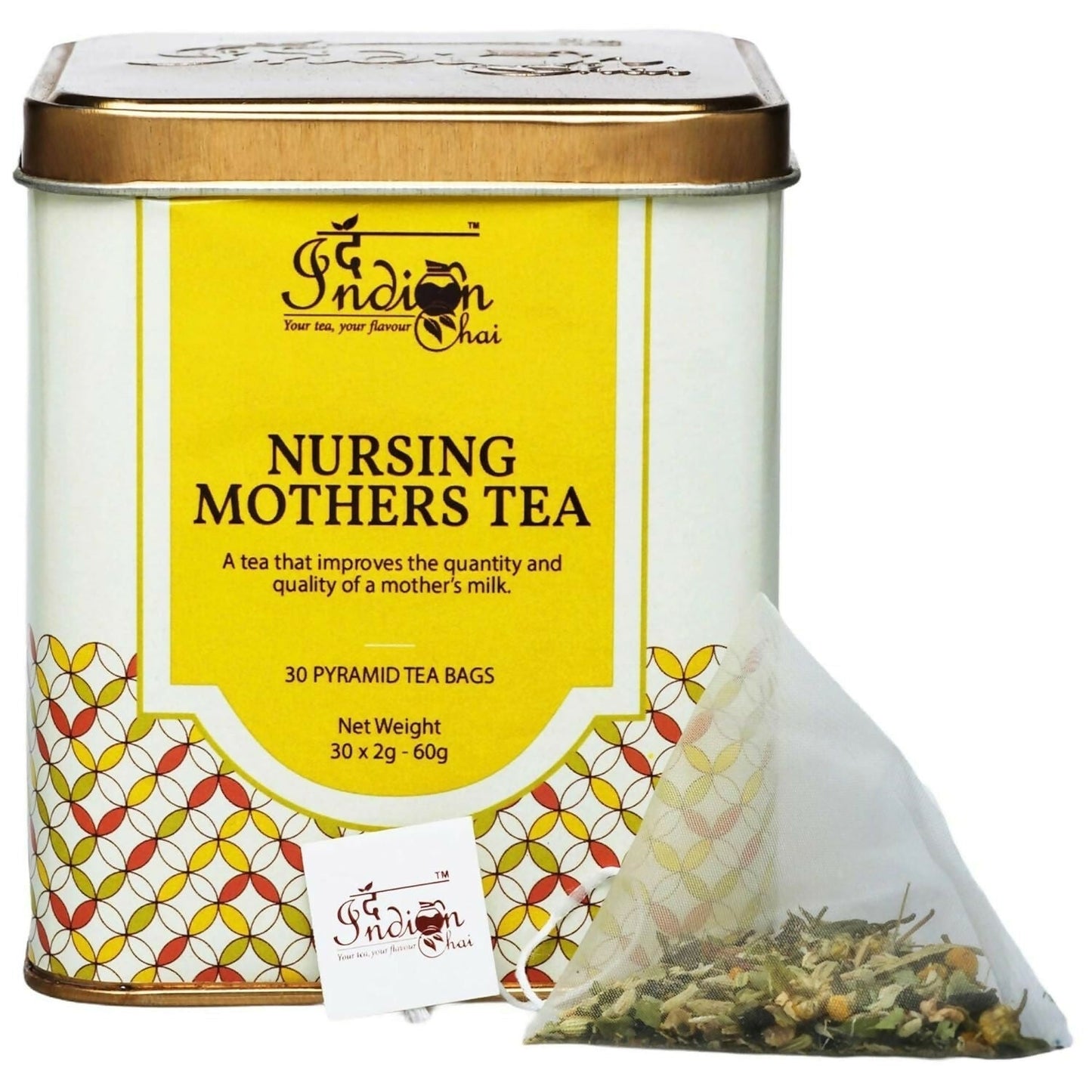 The Indian Chai  Nursing Mothers Tea 30 Pyramid Tea Bags