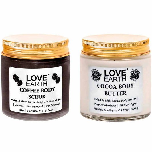 Love Earth Coffee Body Scrub & Cocoa Body Butter 