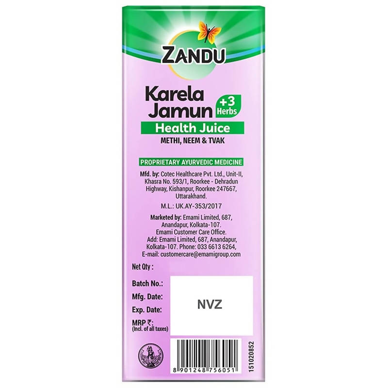 Zandu Karela Jamun + 3 Herbs Health Juice