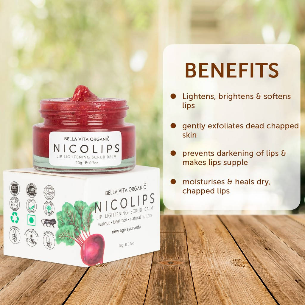 Bella Vita Organic NicoLips Lip Lightening Scrub Balm