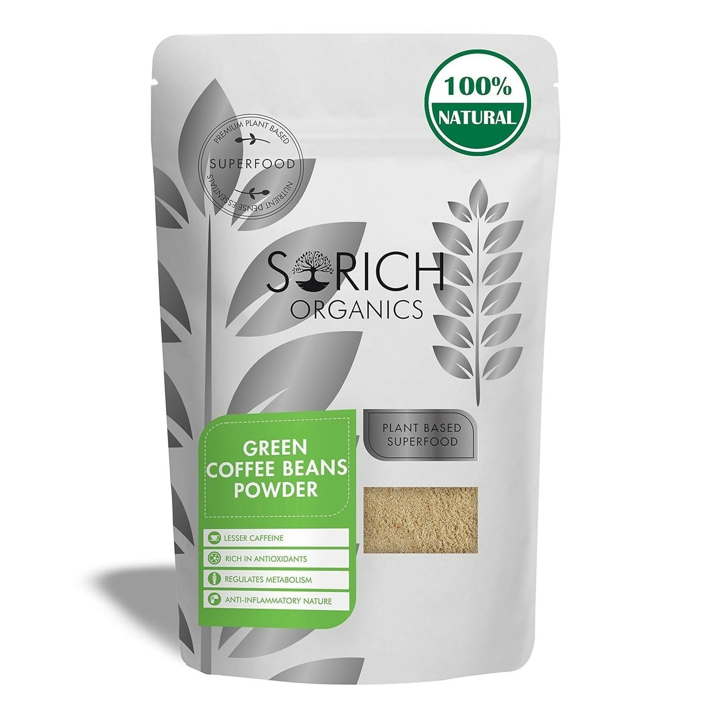 Sorich Organics 100% Pure & Natural Green Coffee Beans Powder