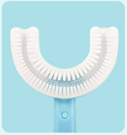 LandVK's Toothbrush for Kids with U Shaped Silicone Brush