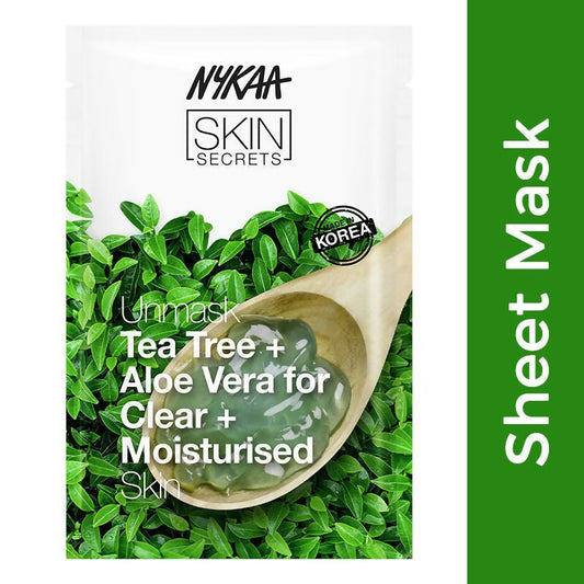Buy Nykaa Skin Secrets Indian Rituals Tea Tree + Aloe Vera Sheet Mask For Clear & Moisturised Skin Online in USA from Chaijava. Fast shipping available.