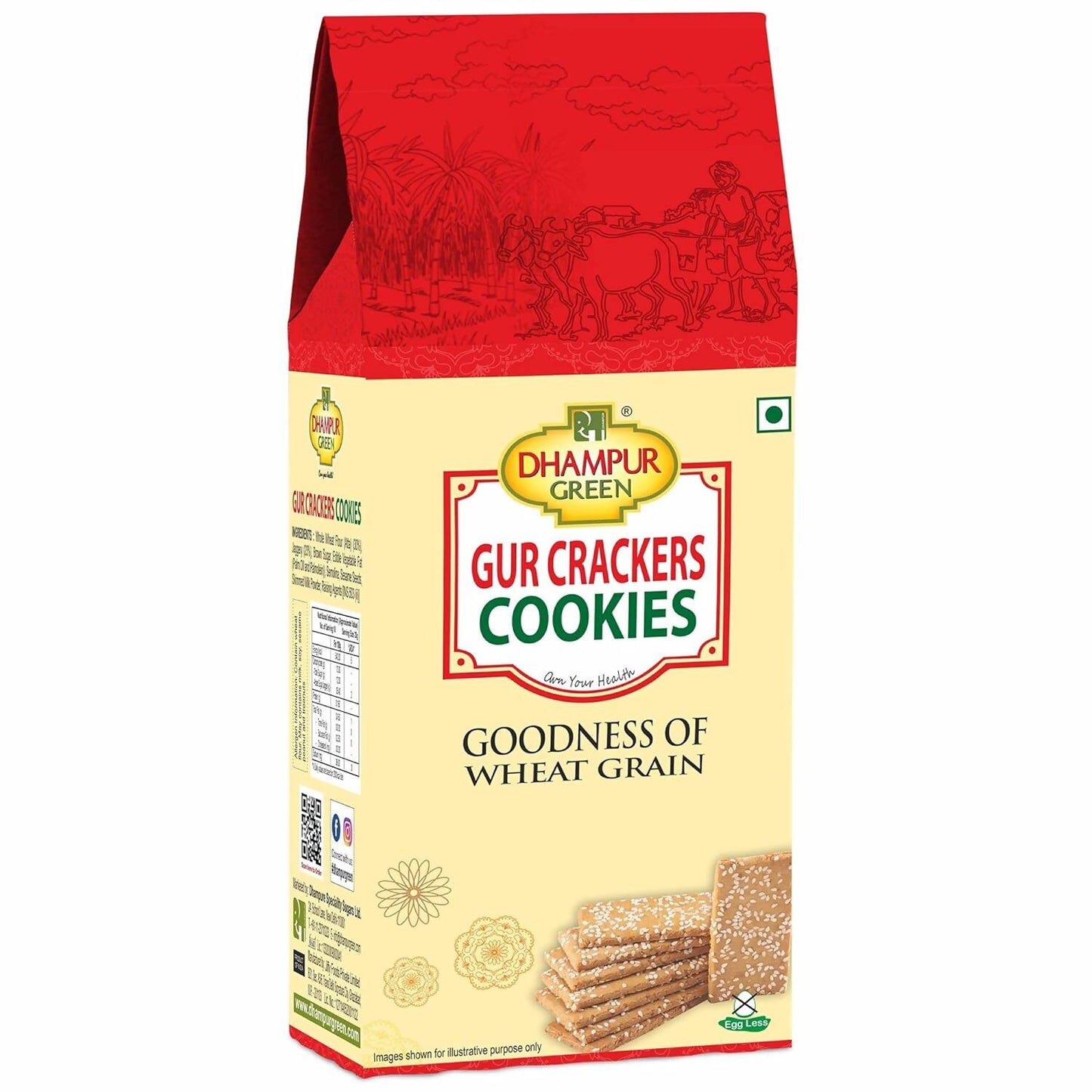 Dhampur Green Gur Crackers Cookies