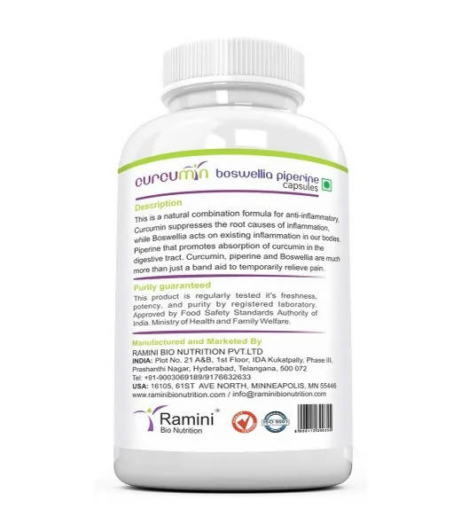 Ramini Bio Nutrition Curcumin Piperine Boswellia Veg Capsules