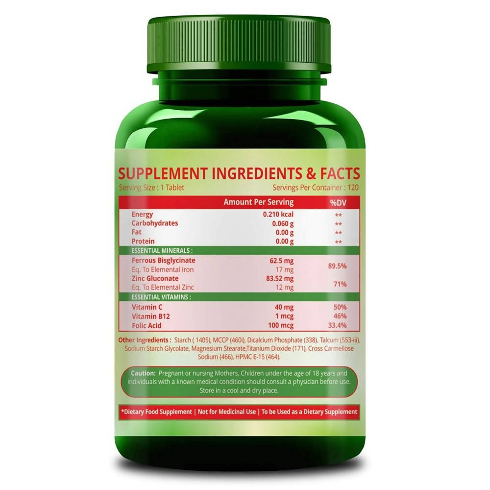 Himalayan Organics Chelated Iron Plus Vitamin C Tablets