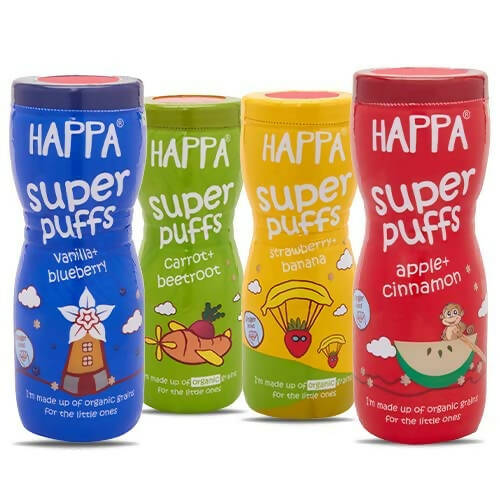 Happa Organic Multigrain Super Puffs Combo Of 4 (8 Months+), Australia, Canada 