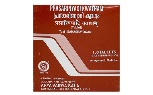 Kottakkal Arya Vaidyasala Prasarinyadi Kwatham Tablets 100 Tabs